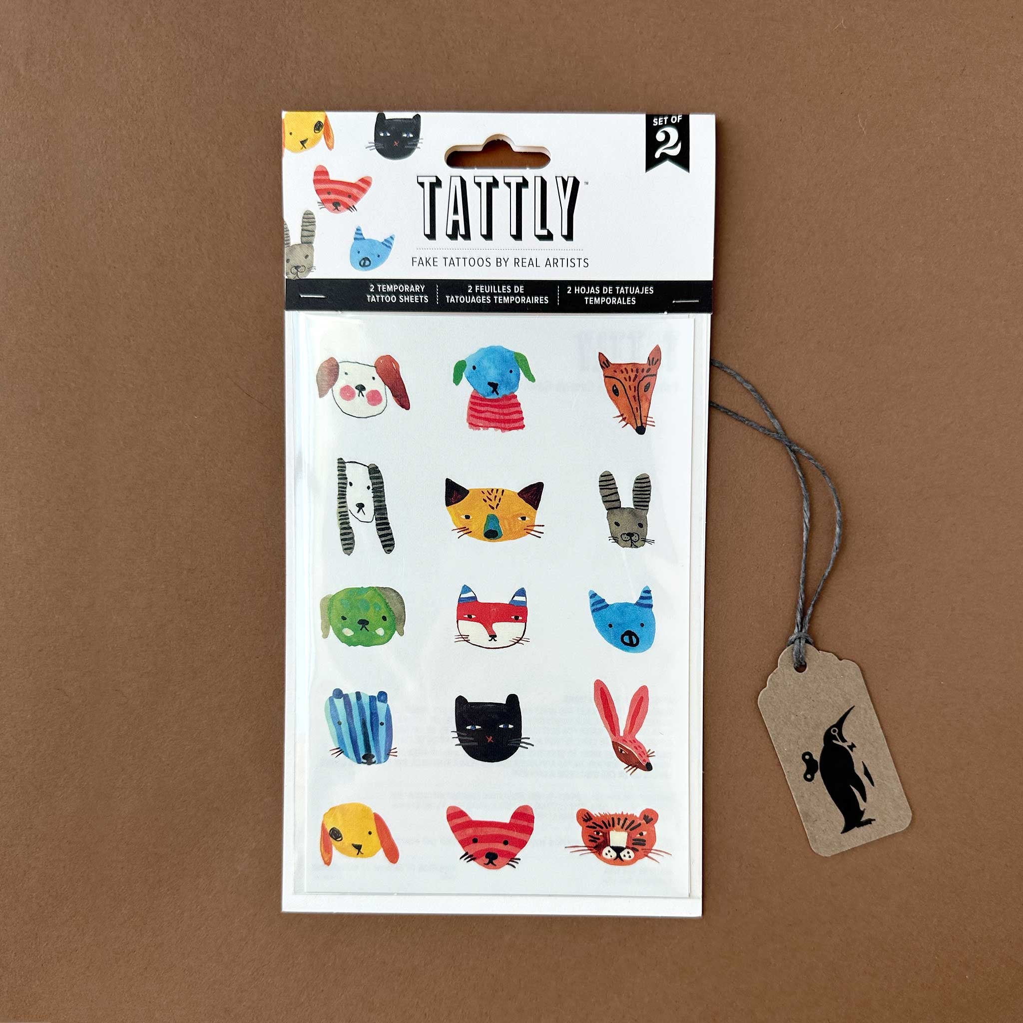 Fuzzy Faces Temporary Tattoo Sheet