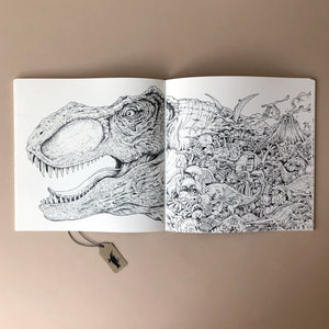 imagimorphia-coloring-book-open-page-showing-a-dinosaur