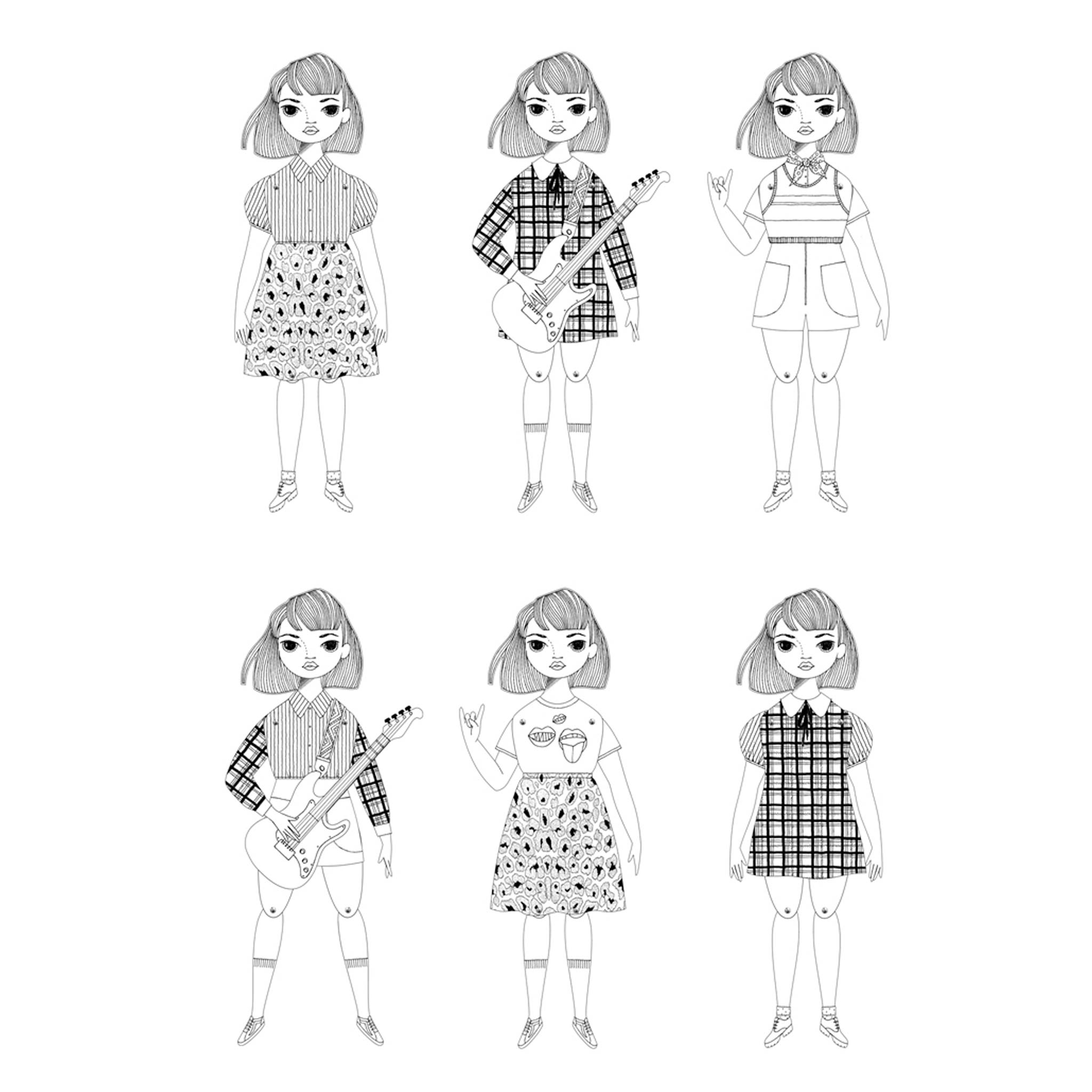 Indigo Paper Doll Coloring Kit - Arts & Crafts - pucciManuli