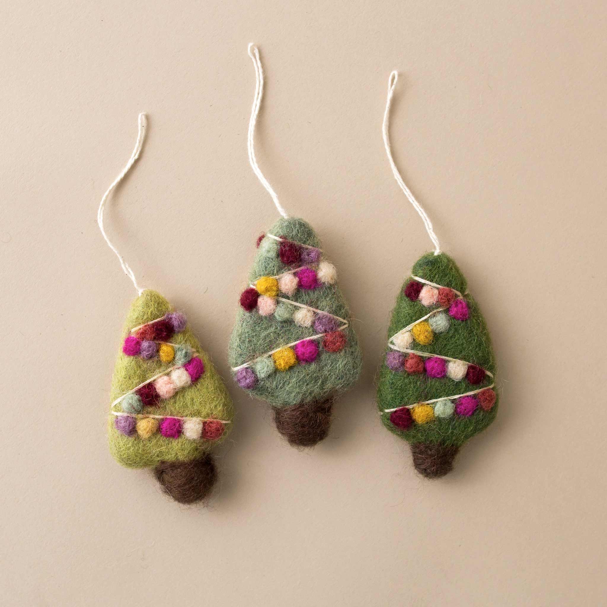 Little Felted Tree Ornament | Lime - Christmas - pucciManuli