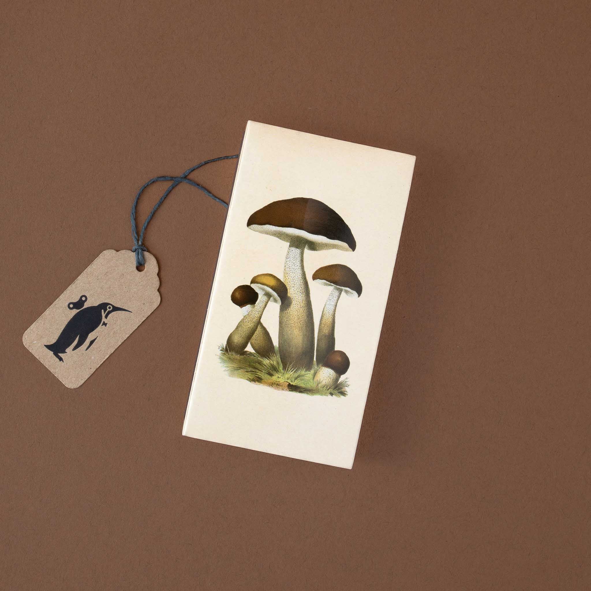 box-of-matches-in-beige-with-brown-mushrooms