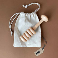 Load image into Gallery viewer, my-very-own-wooden-rattle-with-rings-and-muslin-storage-bag