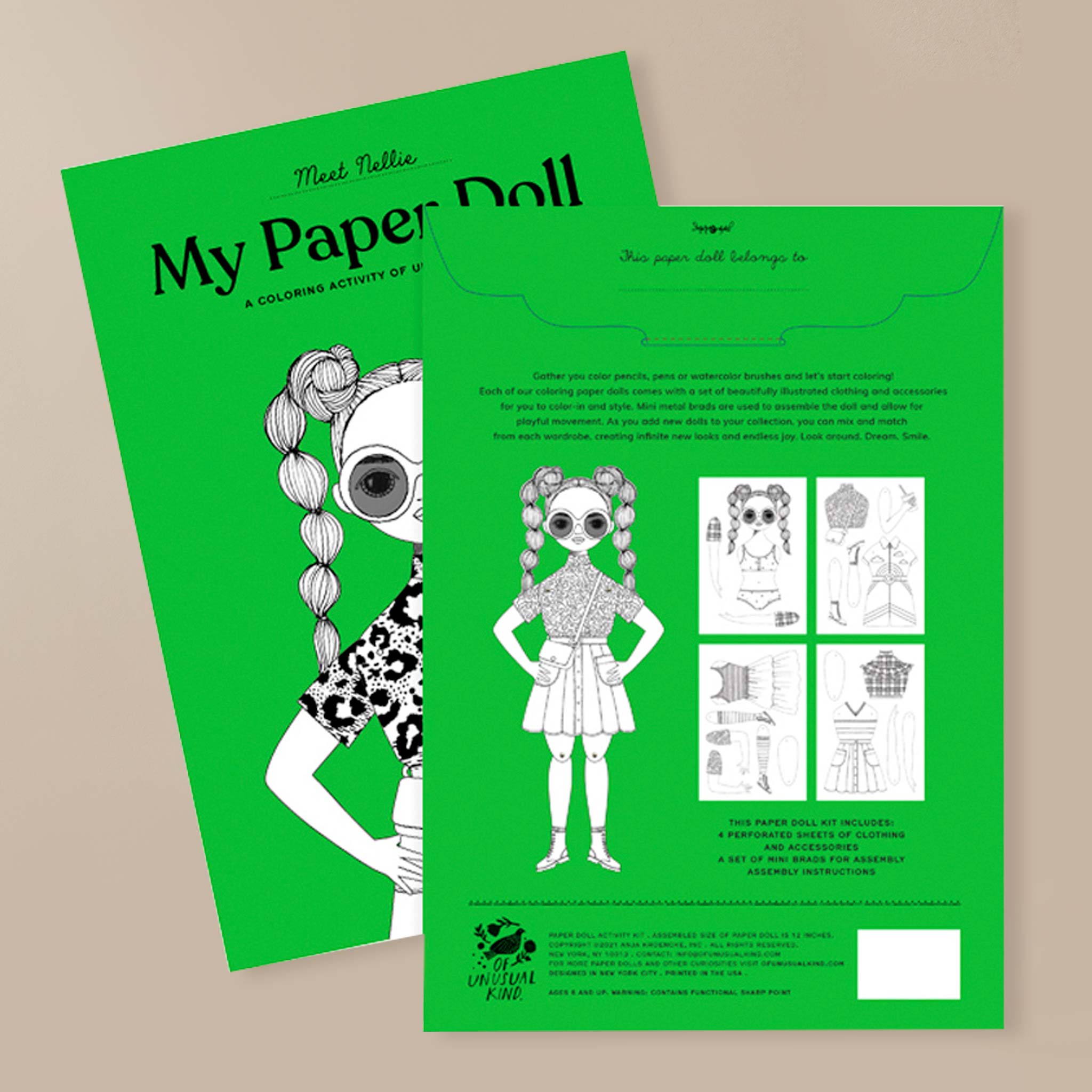 Nellie Paper Doll Coloring Kit - Arts & Crafts - pucciManuli
