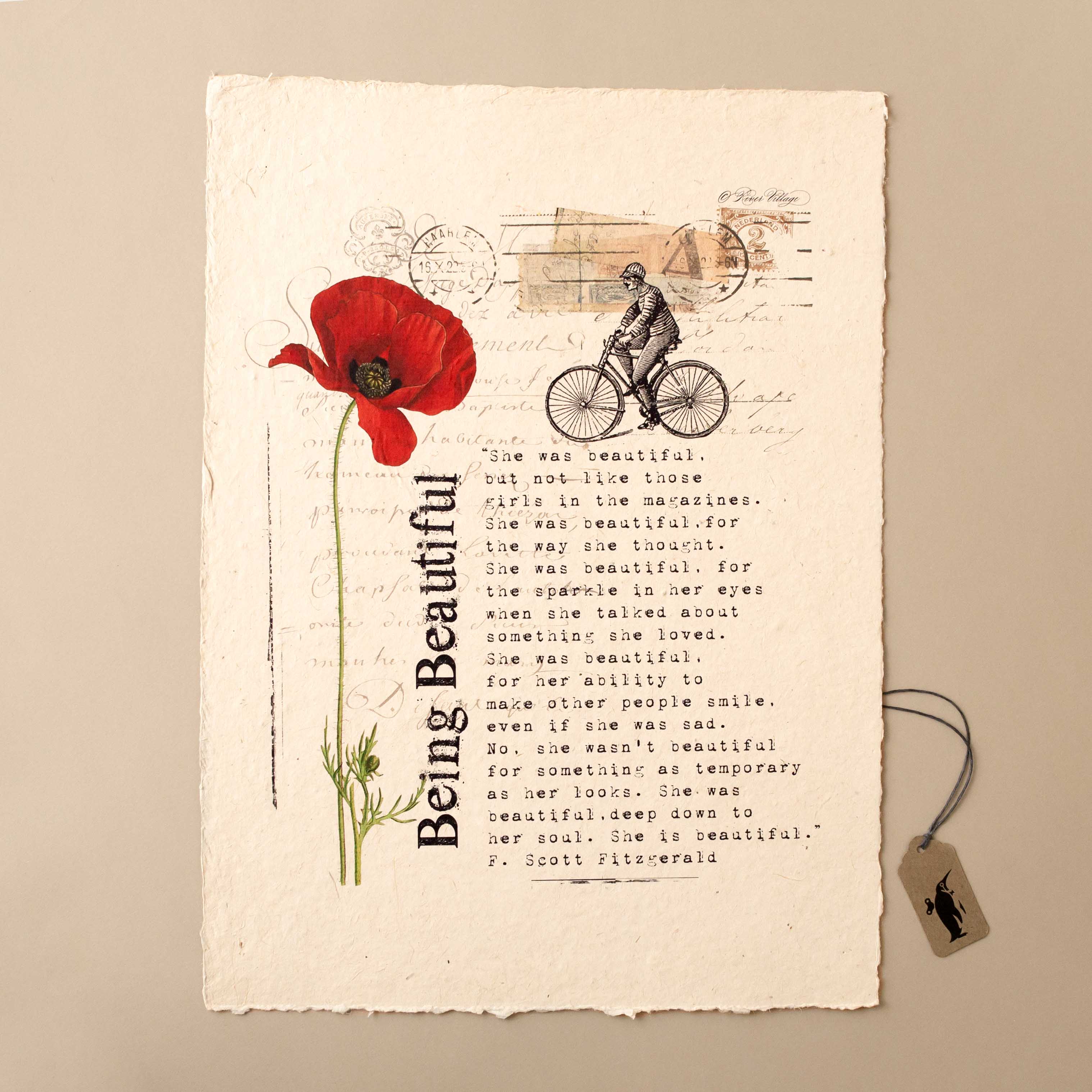 Paper Print | Being Beautiful - F. Scott Fitzgerald - Home Decor - pucciManuli