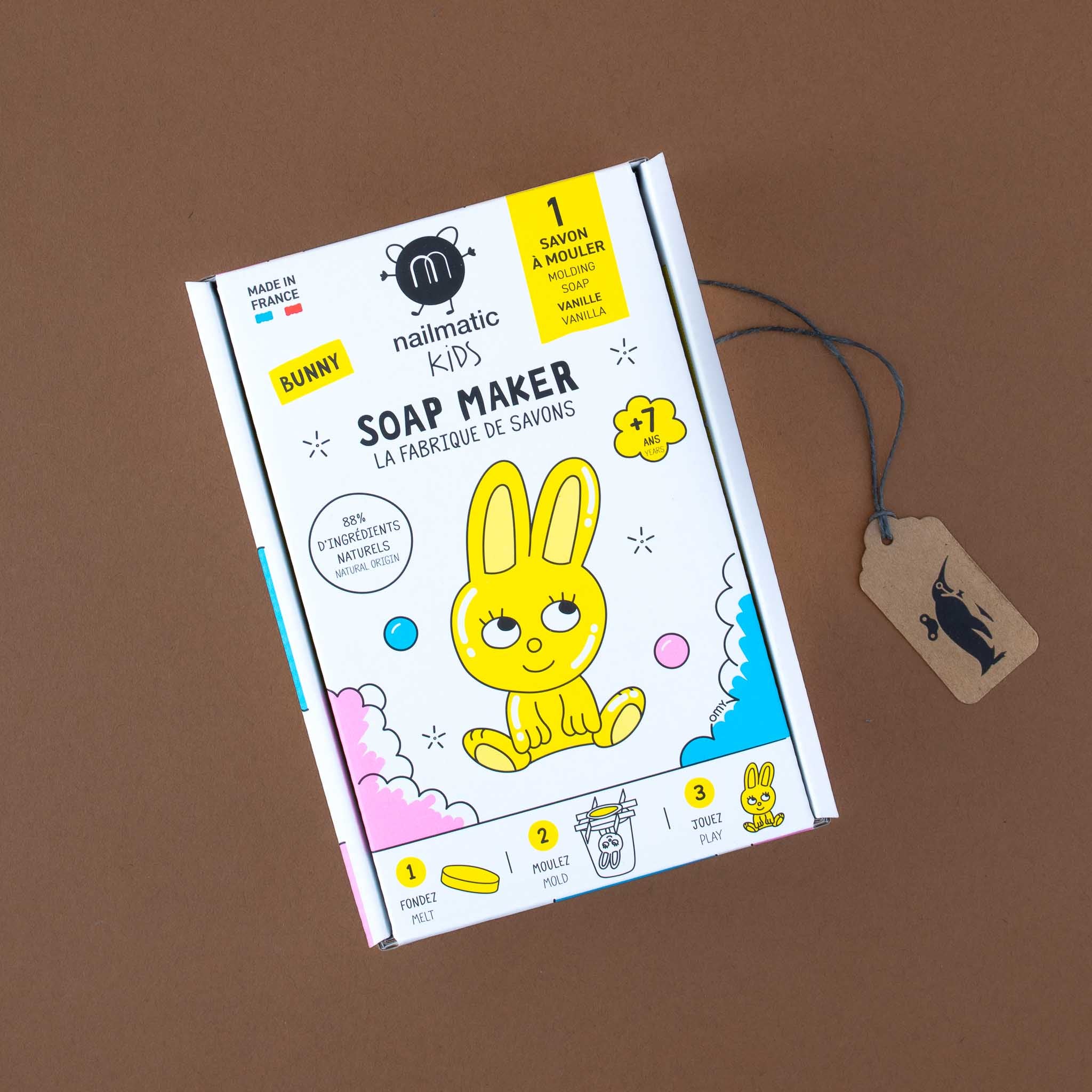 package-in-white-with-yellow-bunny-illustration