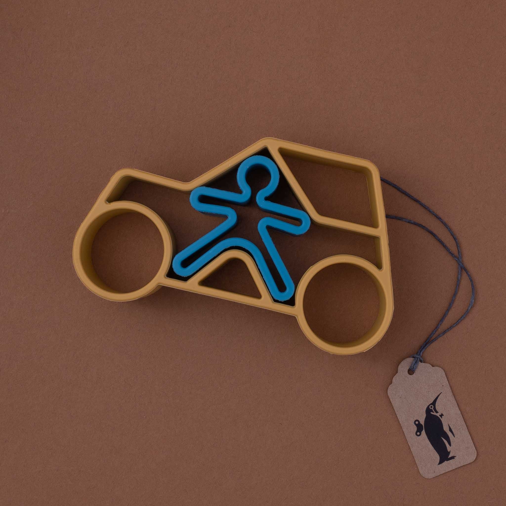 ochre-silicone-car-shape-with-blue-silicone-person-shape-inside