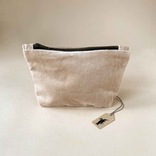 Load image into Gallery viewer, eggshell-velvet-pouch-with-zipper-closure