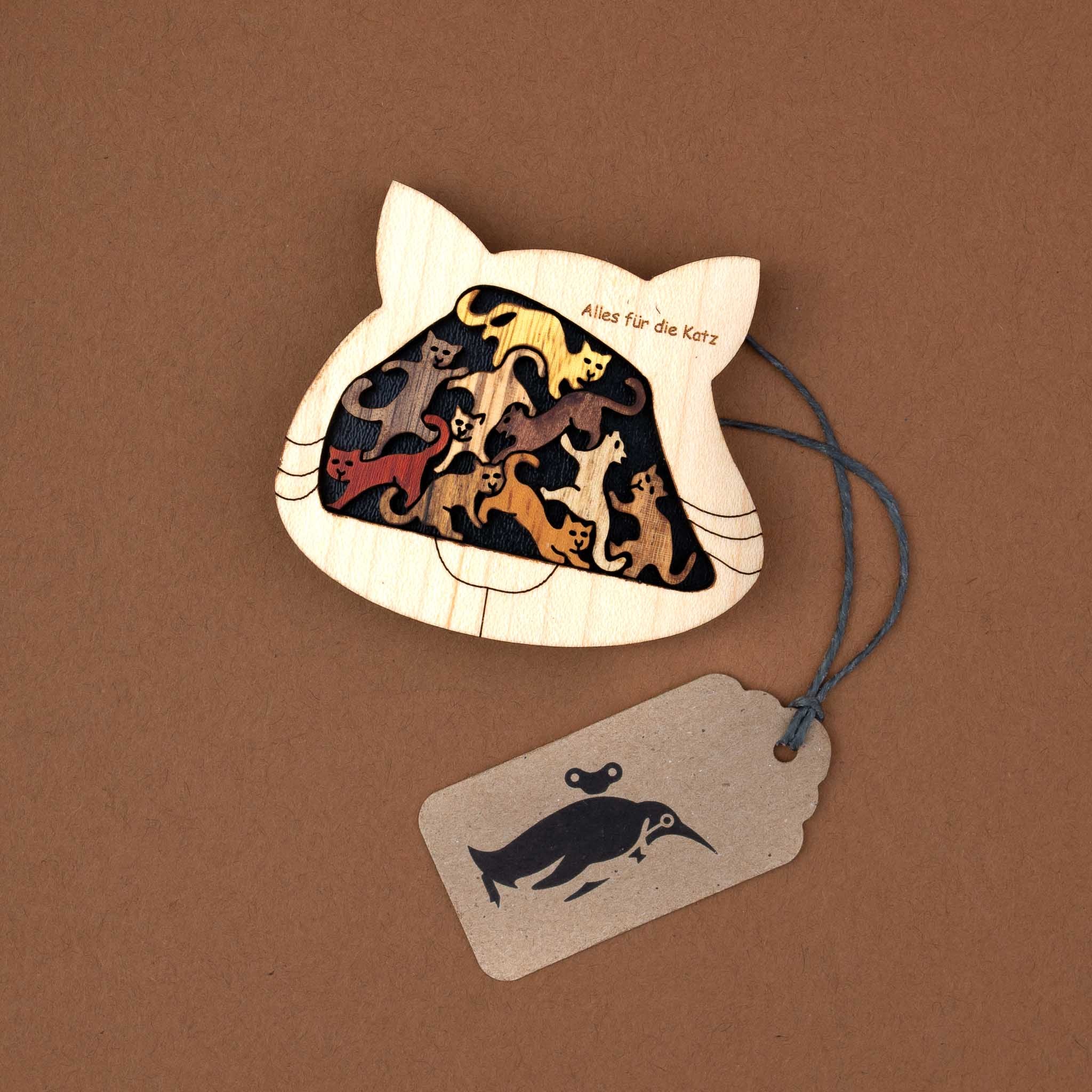 Wooden Cats Puzzle | Miniature