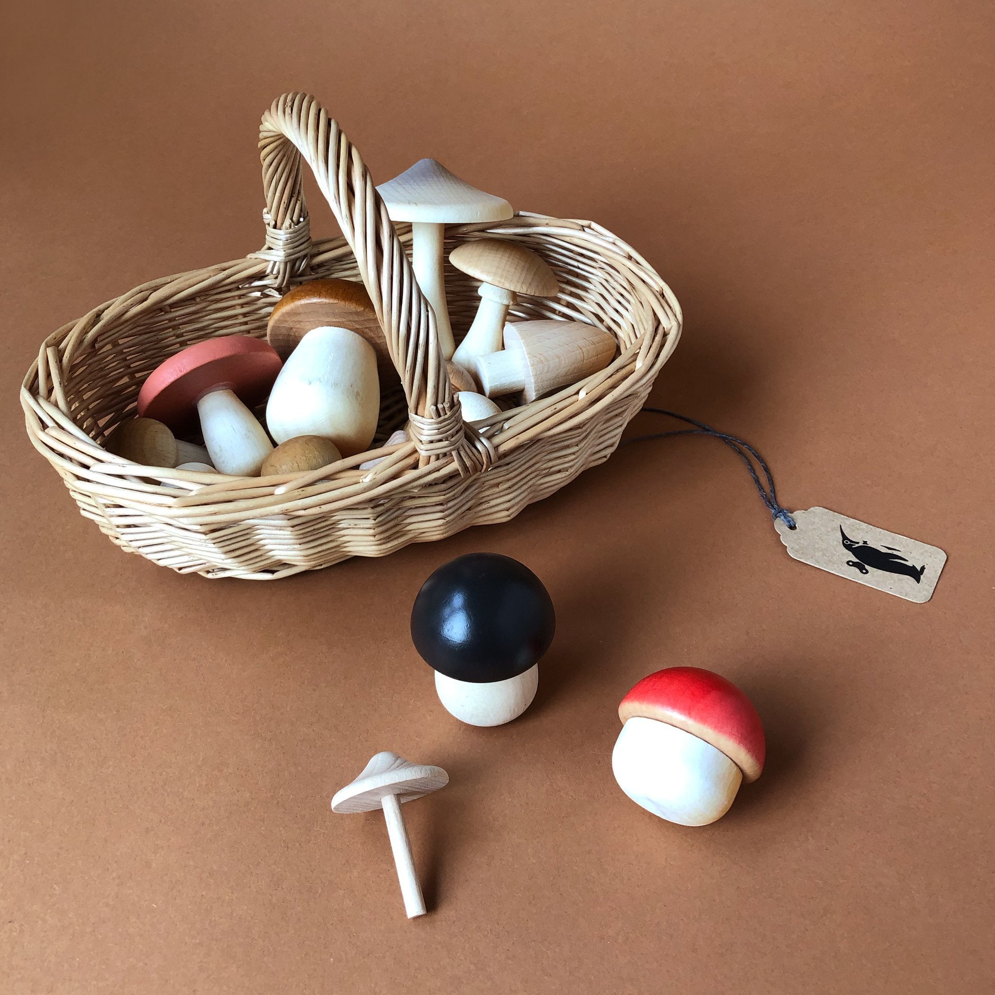 wooden-forest-mushrooms-in-woven-basket