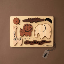 Load image into Gallery viewer, safari-animals-wooden-tray-puzzle