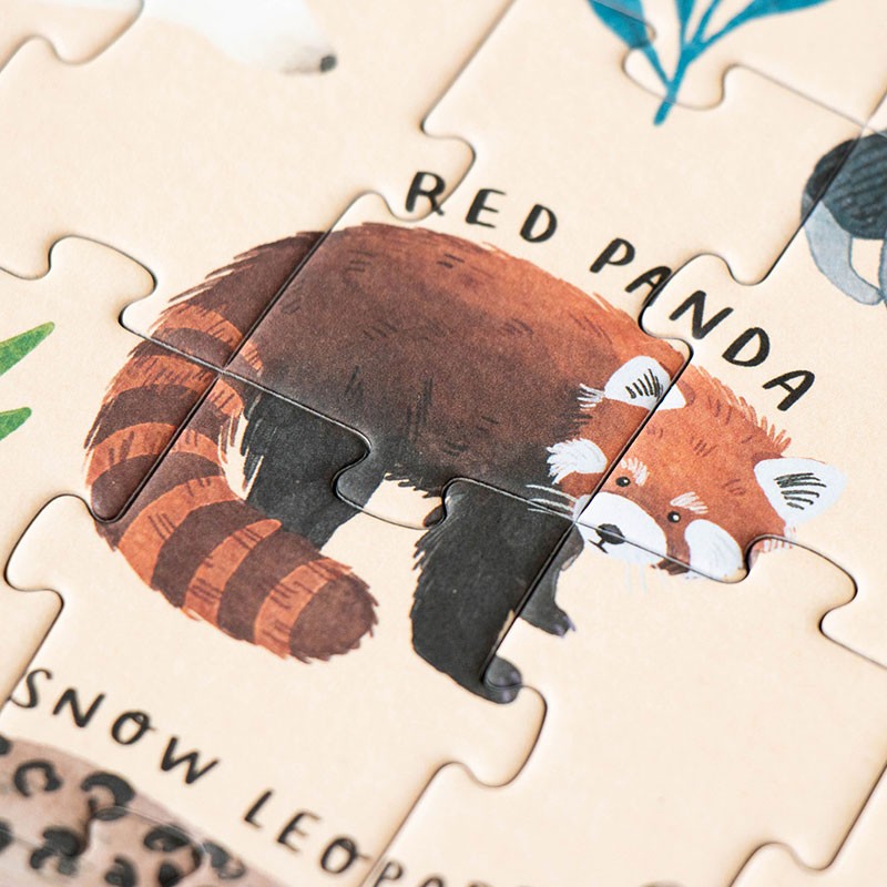200-piece-life-puzzle piece with a red panda illustration on a beige background