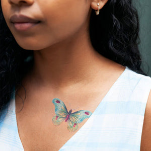By the Sea Butterfly Temporary Tattoo Pair