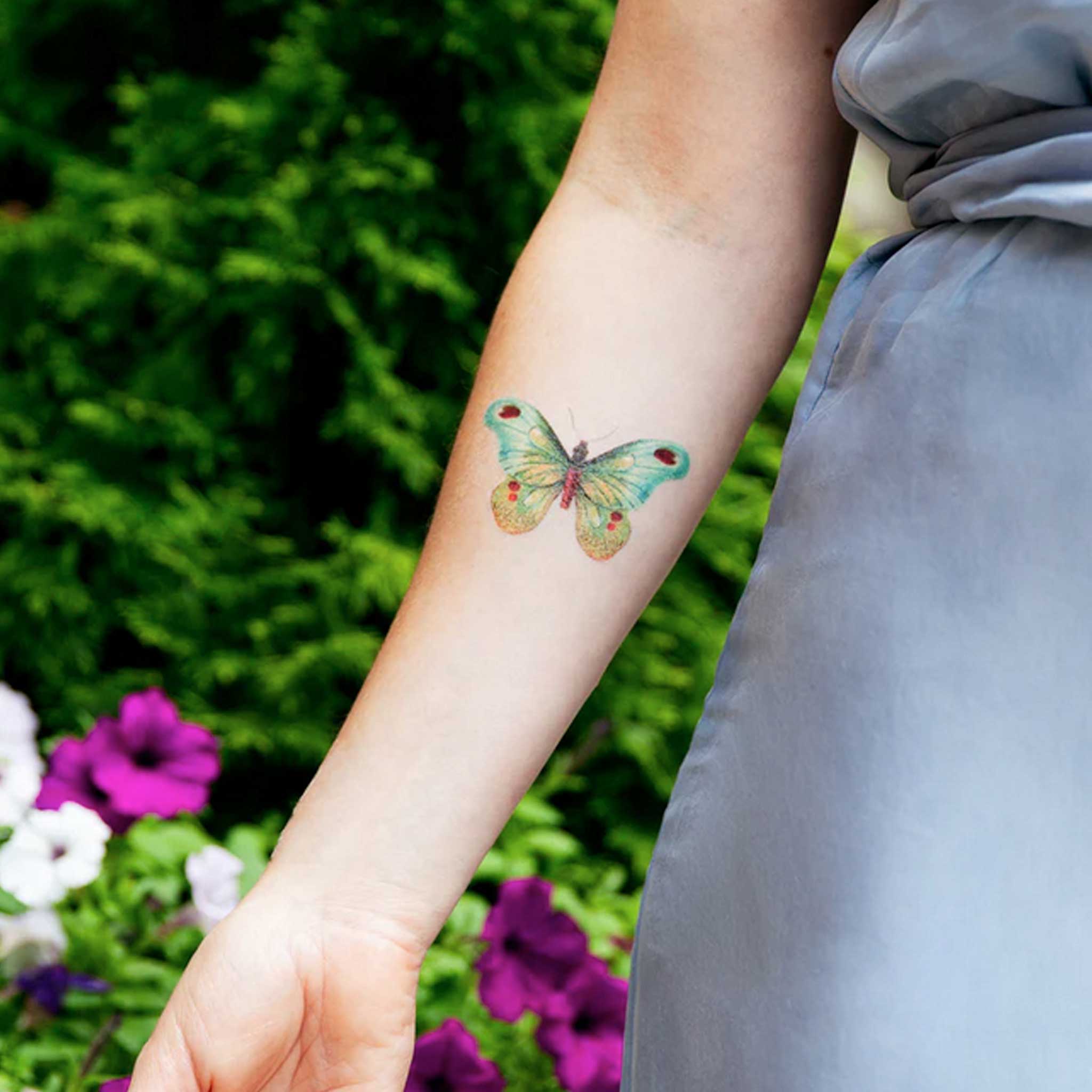 By the Sea Butterfly Temporary Tattoo Pair