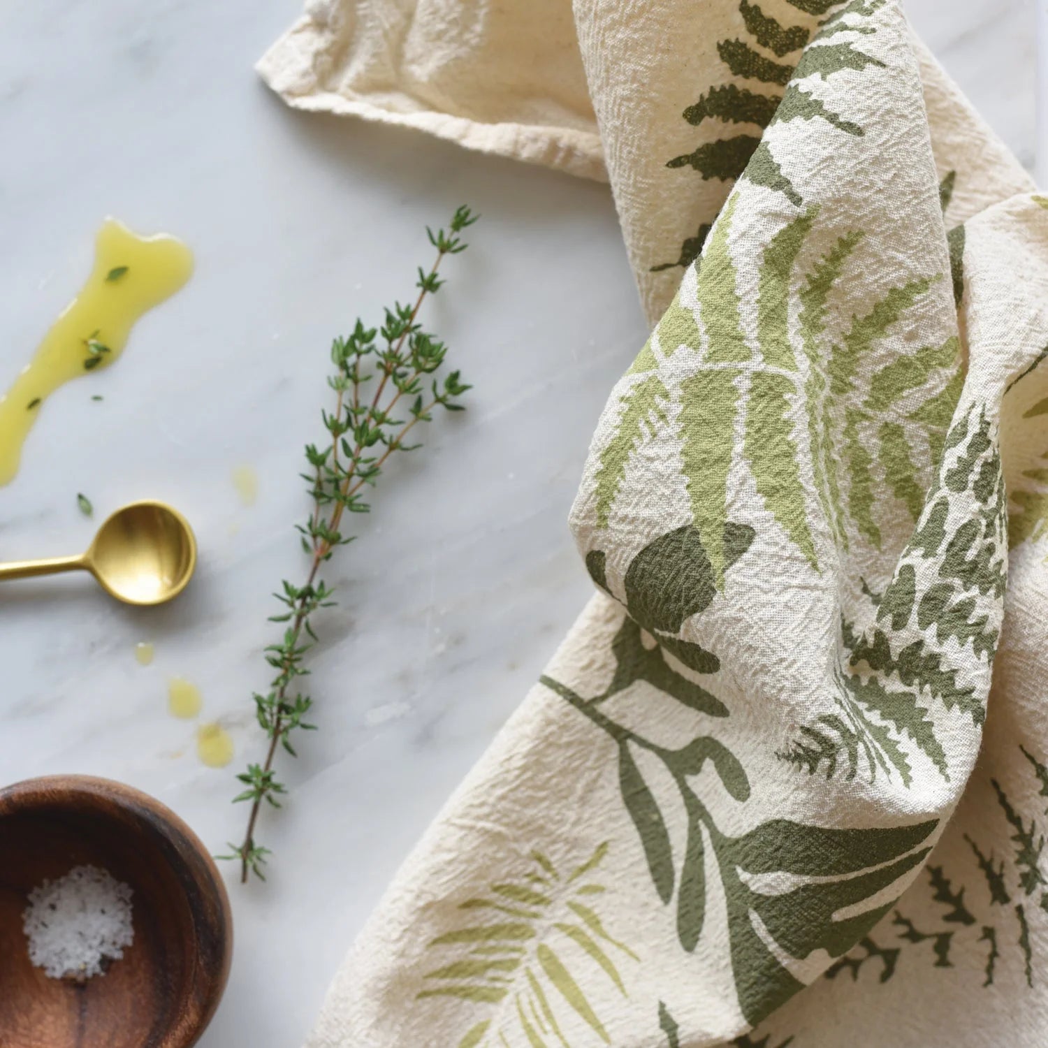 Endangered Ferns Kitchen Towel | Natural