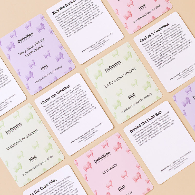 In-Two-Shakes-of-a-Lamb-s-Tail-Quiz-Deck-of-Curious-Sayings example cards