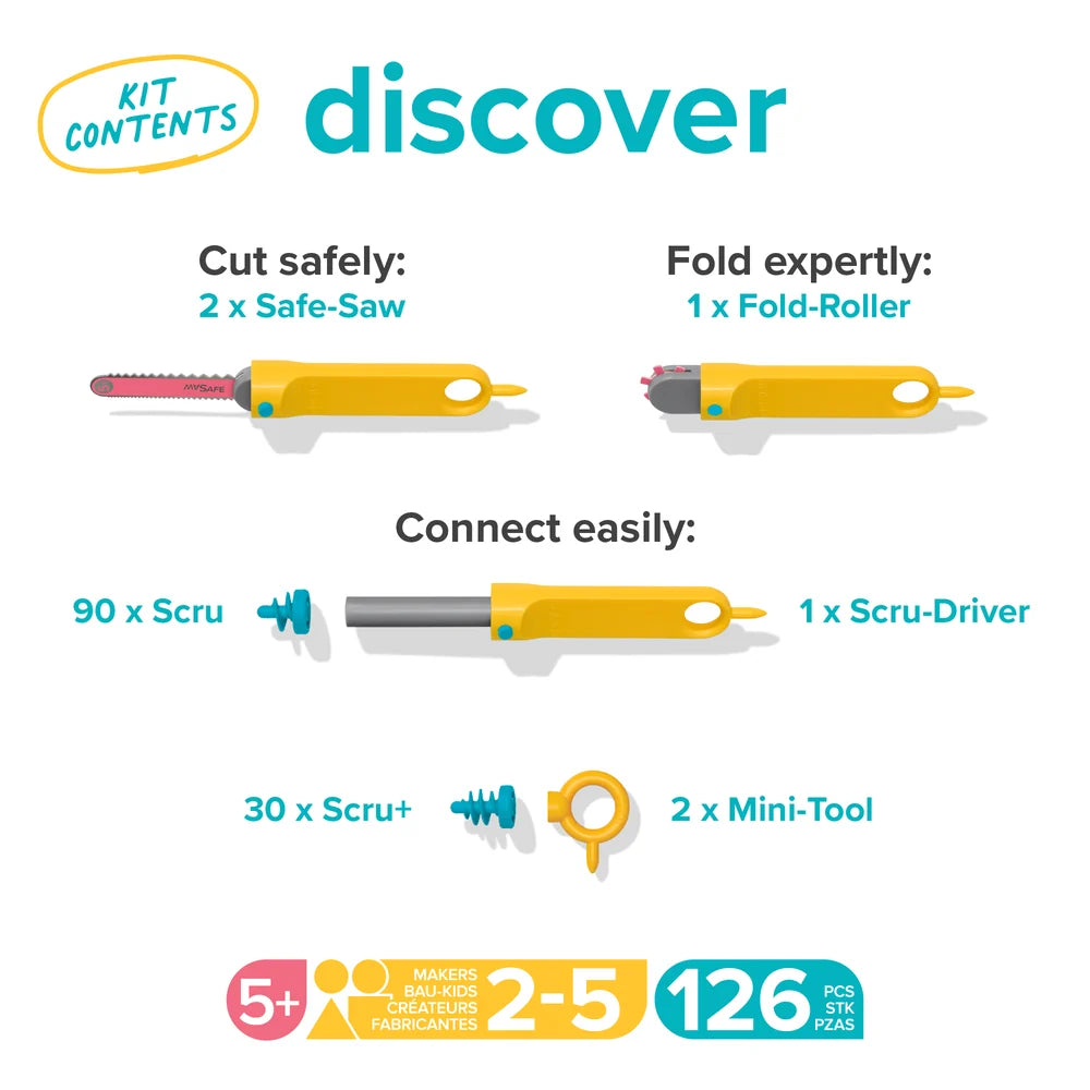 Kit contents list with tools and their quantities on a white background