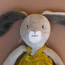 Load image into Gallery viewer, trois-petit-lapins-ochre-rabbit-stuffed-animal-closeup