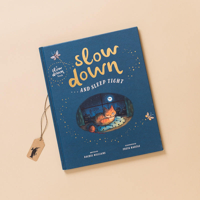 Slow_Down..._and_Sleep_Tight_Book_ blue cover with cat