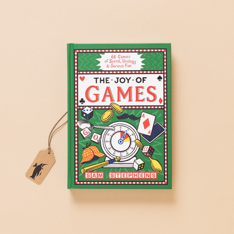 The_Joy_of_Games cover illustration of dice, cards, spoons and other game pieces