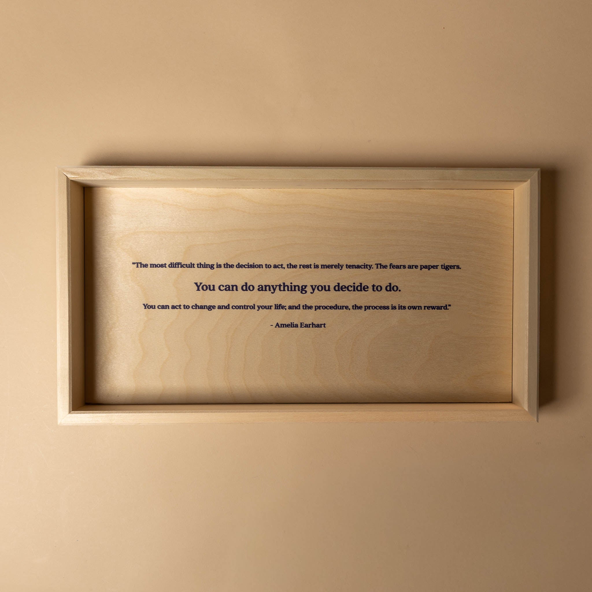 Women-Who-Dared-Wooden-Block-Set Wooden frame with a motivational quote on a beige background