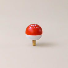 Load image into Gallery viewer, Wooden-Spinning-Upside-Down-red-Toadstool-alone