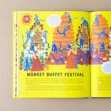 Load image into Gallery viewer, interior-section-titled-monkey-buffet-festival-with-illustration-and-text