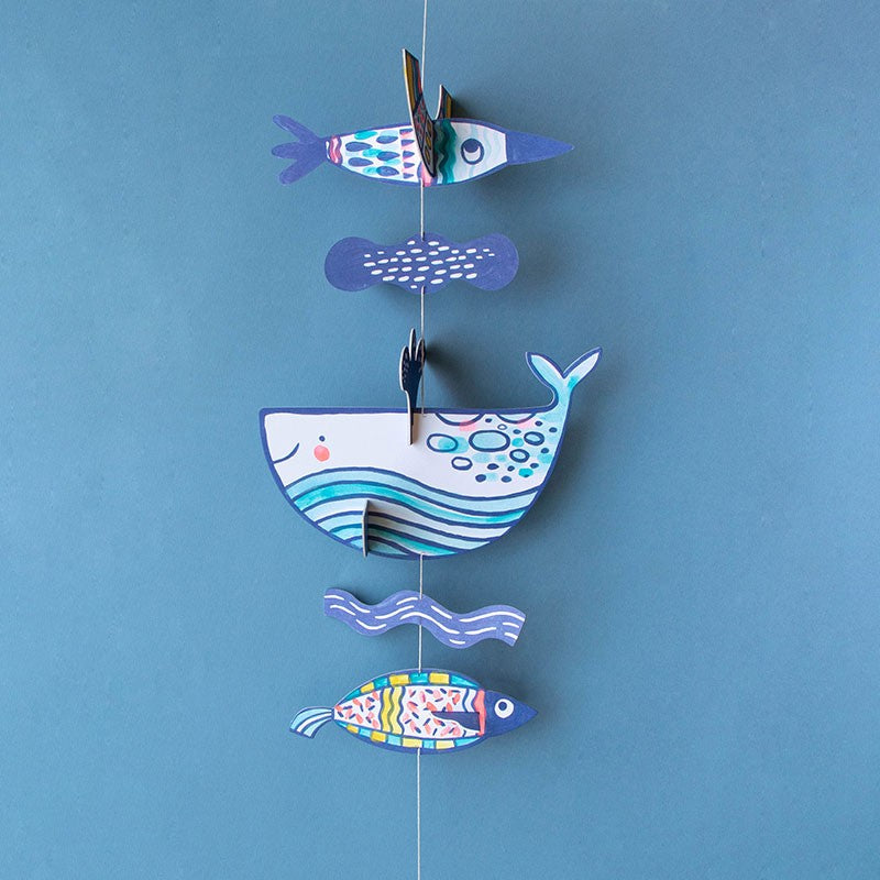 mobile created from painted parts from al-mare-arts-and-crafts-kit