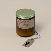 Load image into Gallery viewer, amber-and-moss-candle-in-brown-apothecary-jar-with-brass-lid