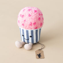 Load image into Gallery viewer, pink-amuseable-gelato-stuffed-toy-with-striped-cup-and-waffle-boots