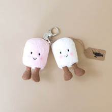 Load image into Gallery viewer, amuseable-pink-and-white-marshmallows-bag-charm