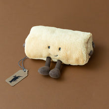 Load image into Gallery viewer, amuseable-pain-au-chocolat-stuffed-toy-tan-with-brown-corded-legs