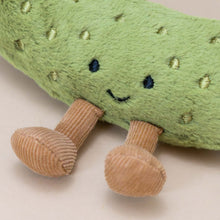 Load image into Gallery viewer, detail-of-pickle-smiling-face-and-corded-legs