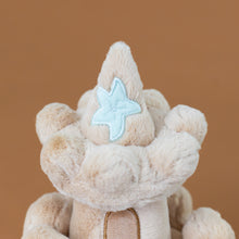 Load image into Gallery viewer, beige-amuseable-sandcastle-with-doors-windows-starfish-seashells-stuffed-toy