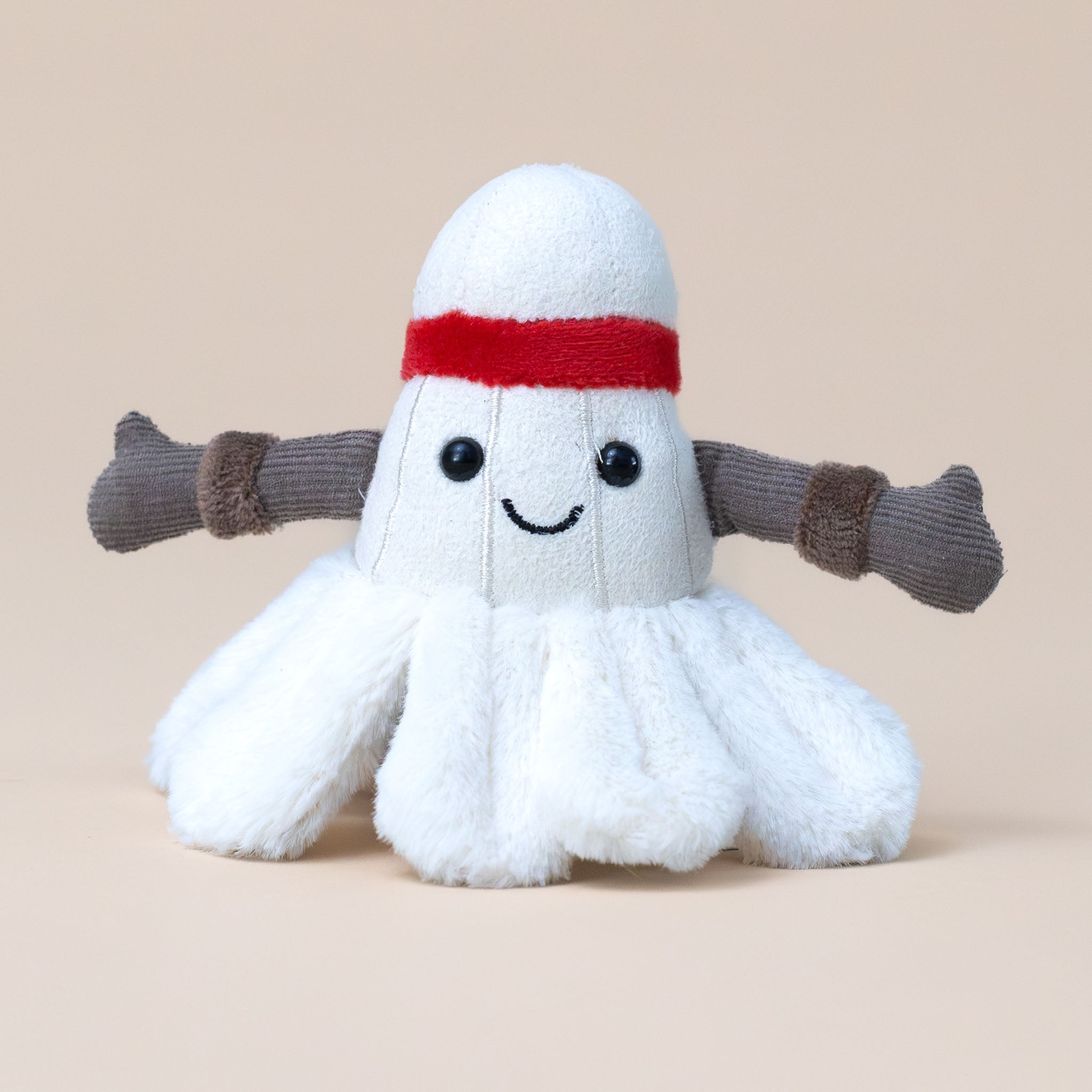 amuseable-sports-white-badminton-birdie-with-red-headband-and-corded-brown-arms-stuffed-toy