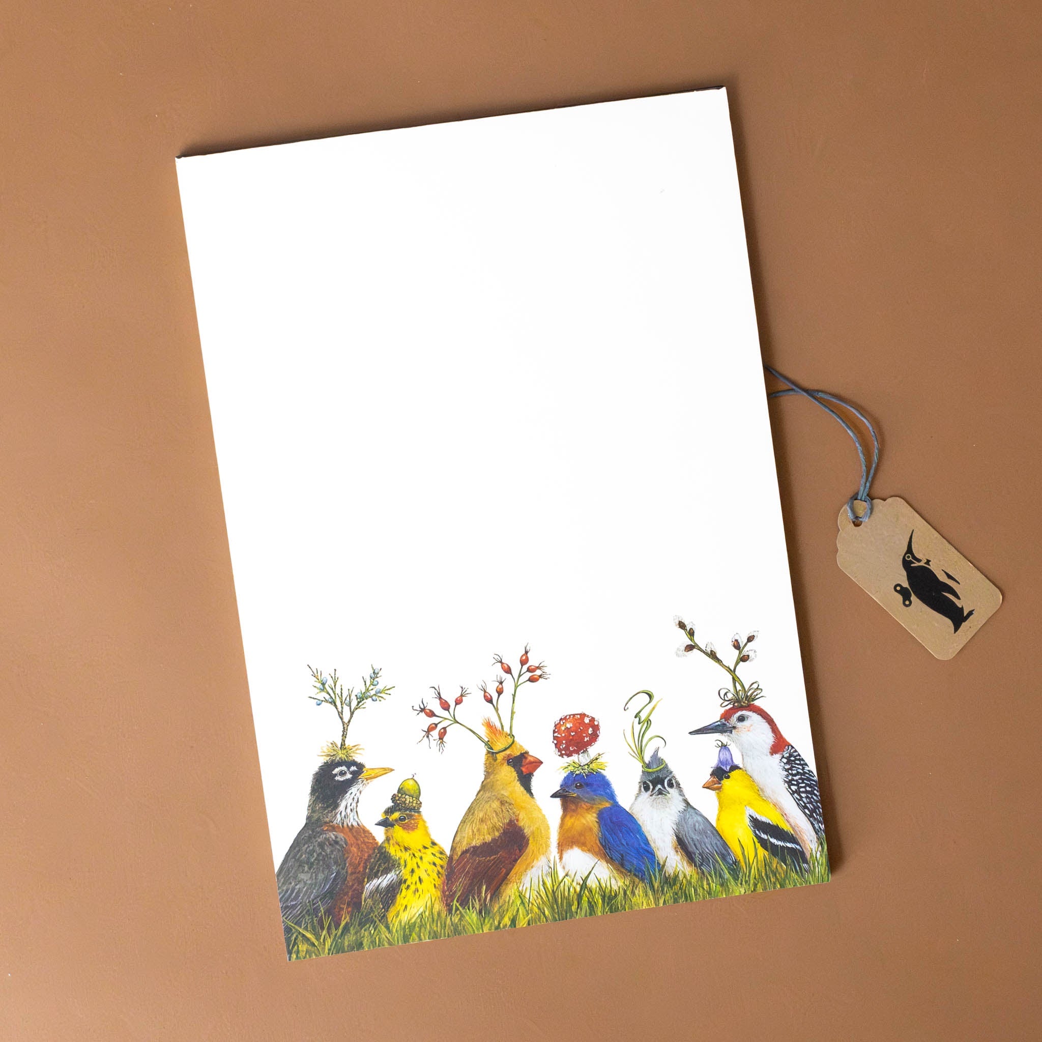 angies-party-notepad-with-birds-in-party-hats-made-from-twigs-and-flowers