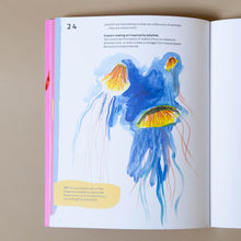 Load image into Gallery viewer, explore-making-art-inspired-by-jellyfish-blue-with-yellow-jellyfish-illustration-example