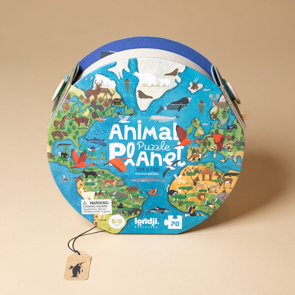 animal-planet-70-piece-seek-and-find-puzzle-b0x-with-a-map-of-planet-covered-in-animals