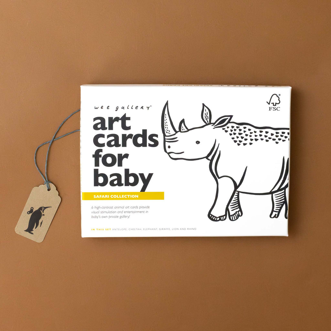 black-and-white-art-cards-for-baby---safari-box-with-rhino