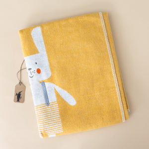 baby-blanket-embroidered-bunny-ochre-with-stiped-shorts-and-rosy-cheeks