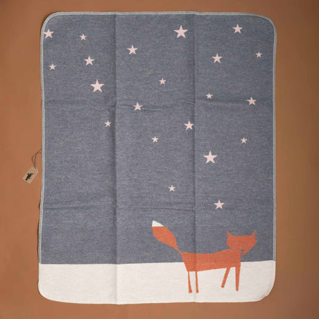 baby-blanket-starry-orange-fox-on-snowy-white-ground