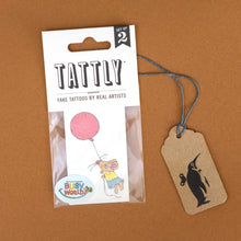 Load image into Gallery viewer, red-balloon-mouse-temporary-tattoo-pair