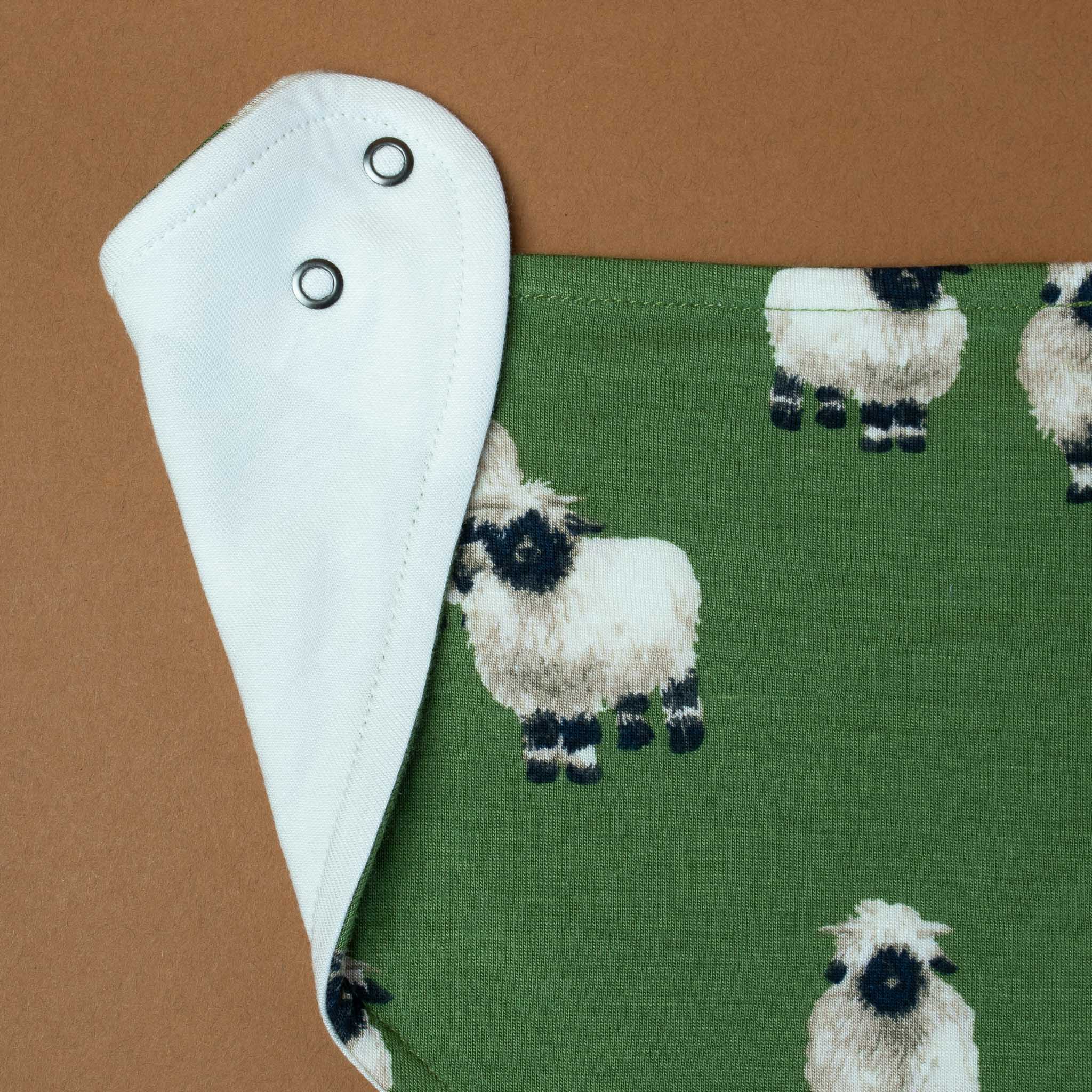 detail-showing-snaps-and sheep-on-green-background