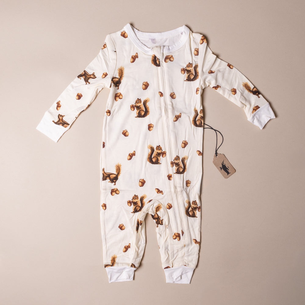 Bamboo Stretch Zipper Pajamas | Chipmunk