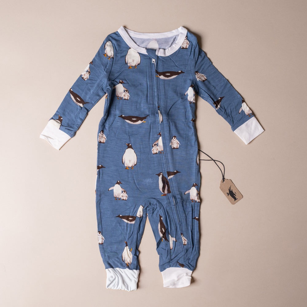 Bamboo Stretch Zipper Pajamas | Penguins