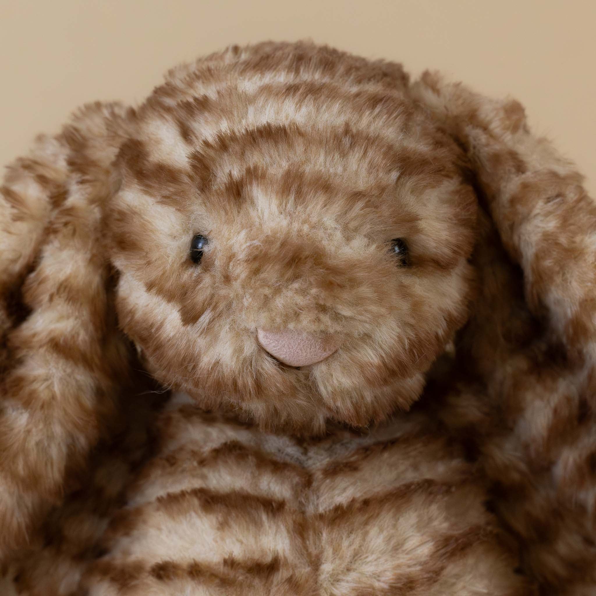 bashful-bunny-juniper-medium-with-brown-and-tan-striped-fur-stuffed-animal-face-pink-nose