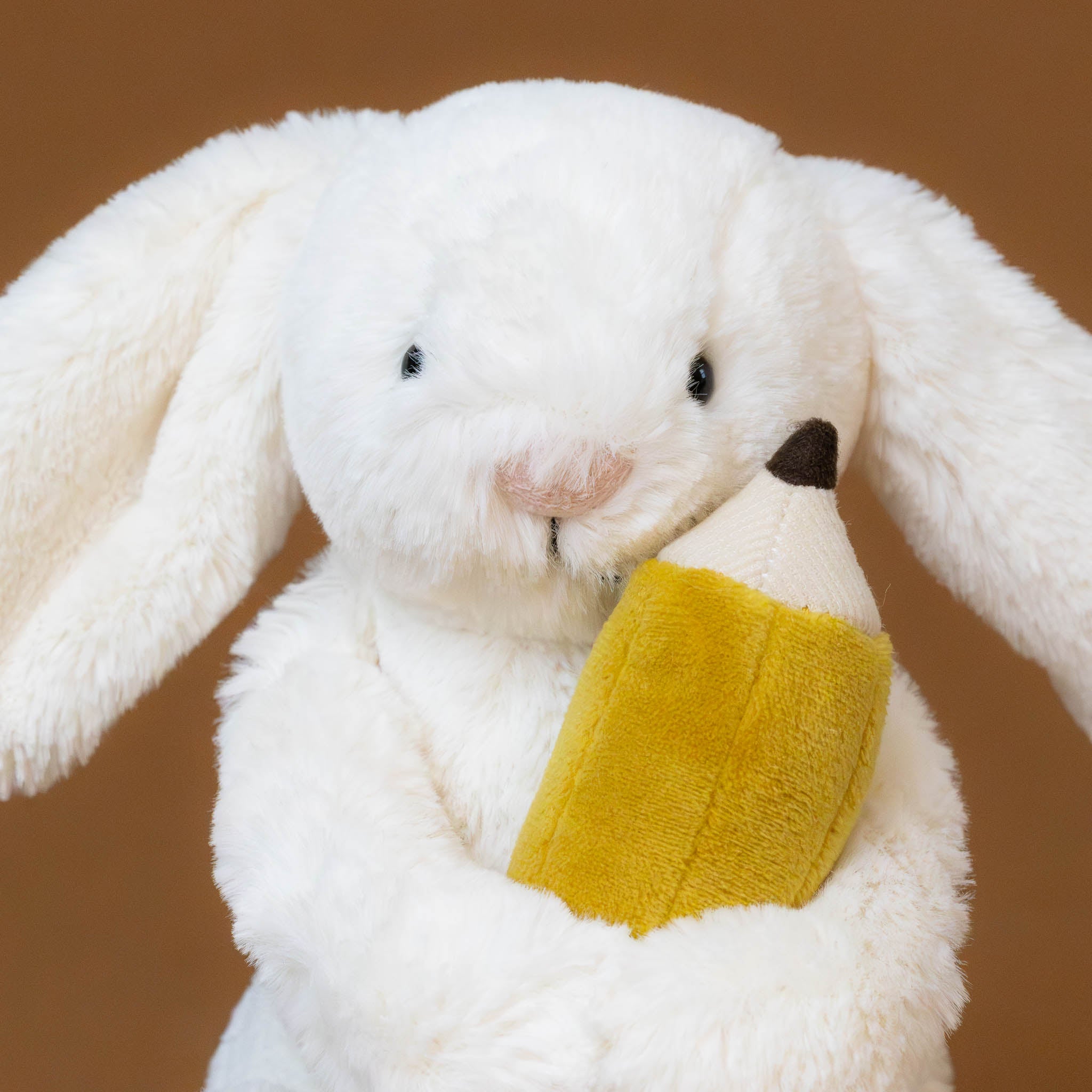 bashful-bunny-with-yellow-pencil-cream-small-stuffed-animal-pink-nose