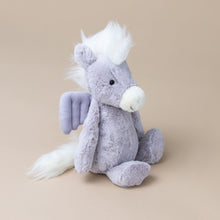 Load image into Gallery viewer, side-view-showing-lavendar-wings-and-white-mane-and-tail