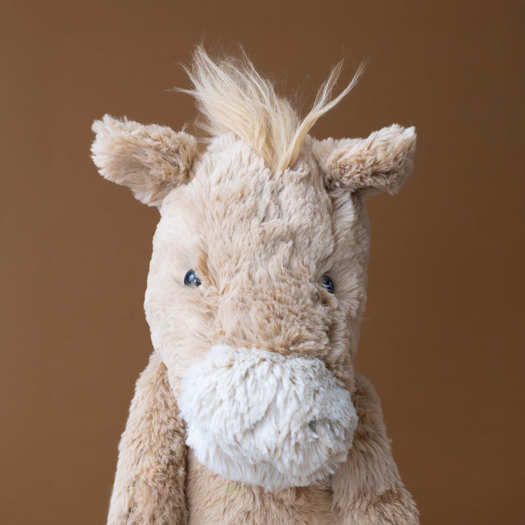 bashful-taupe-pony-huge-with-fluffy-mane-and-tail-stuffed-animal-face-and-snout