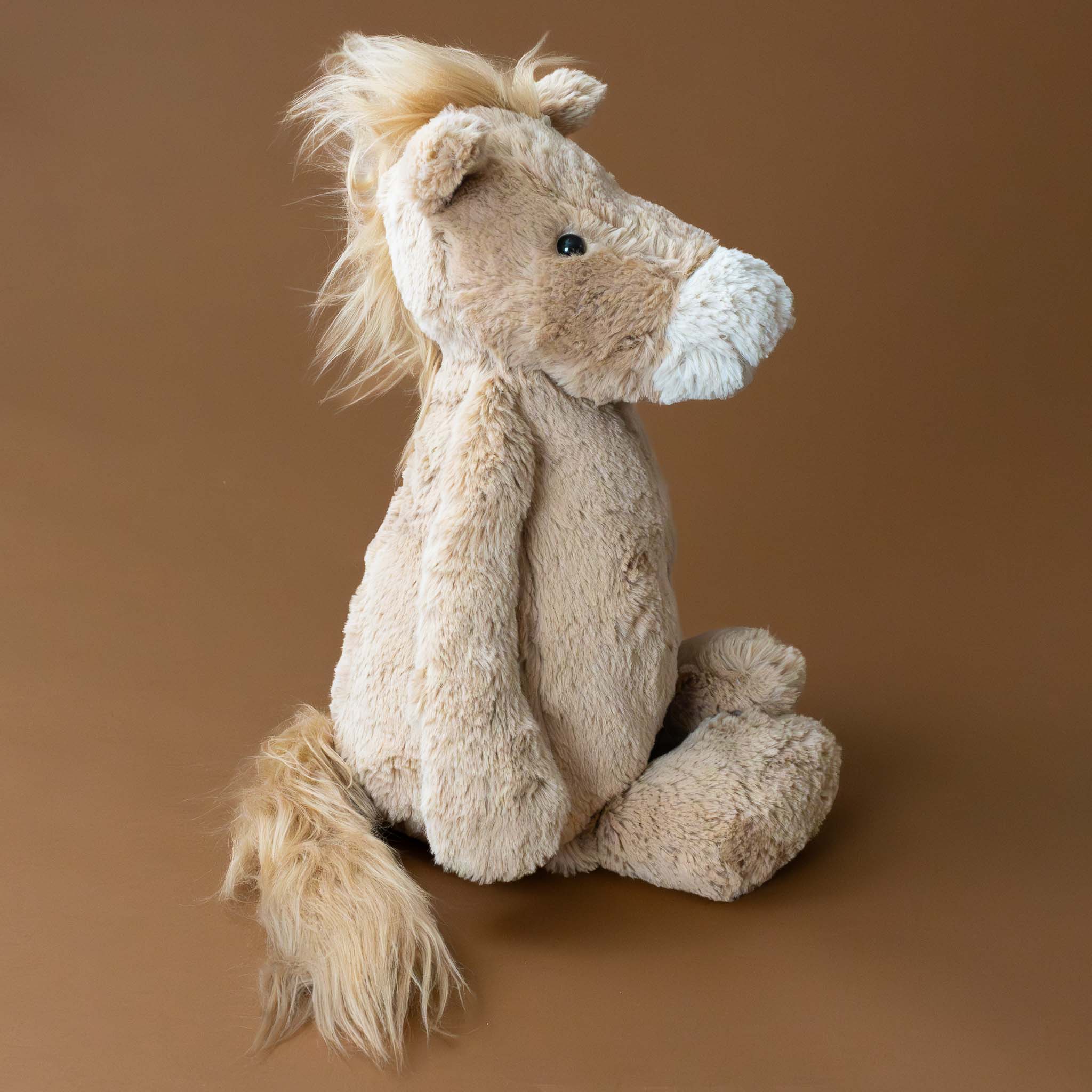 bashful-taupe-pony-huge-with-fluffy-mane-and-tail-stuffed-animal-side-with-tail