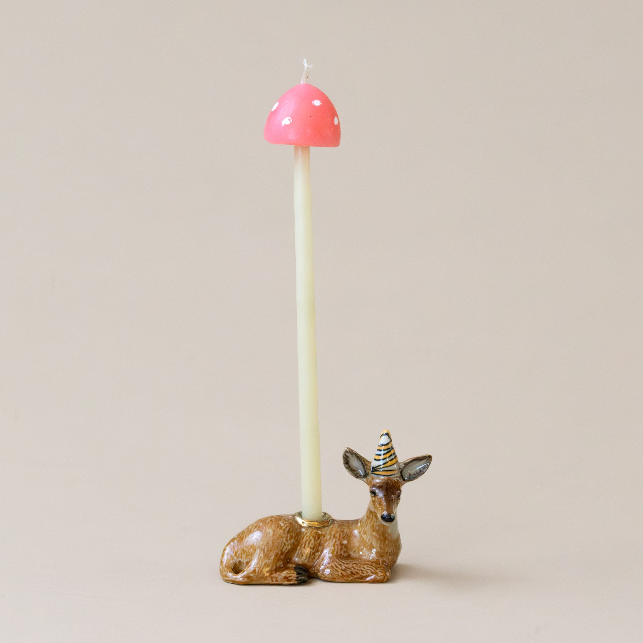 beeswax-candle-set-mushrooms-pink-with-deer-ceramic-candle-holder-sold-separately